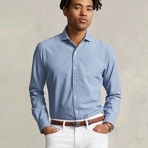 Slim Fit Indigo Chambray Shirt